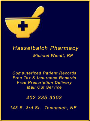 Hasselbalch Pharmacy, Tecumseh, Nebraska