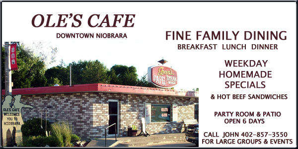 Ole's Cafe, Niobrara, Nebraska, Fine Family Dining